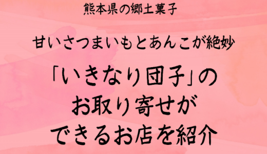 いきなり団子のお取り寄せができる販売店を紹介！